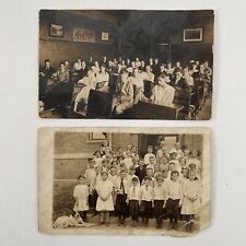 2 Antique Early 1900s Omaha Nebraska Saunders School Class Photo Postcards picture