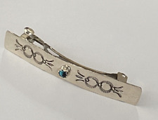 Robert Yellowhorse  Navajo - Barrette / Hair Clip  - Sterling /  Turquoise picture