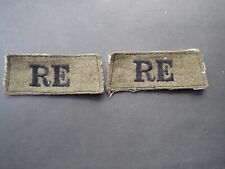 2 X WW2 ROYAL ENGINEERS CLOTH SHOULDER TITLE. MATCHING PAIR picture