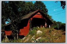 Greetings South Londonderry Vermont Scenic Covered Bridge Chrome Postcard picture