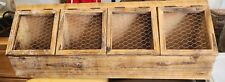 Rustic Primitive Country Wood Cubby Cabinet Coop Chicken Wire Mesh Doors Unique picture