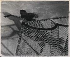 1953 Press Photo University of Minnesota's Jim Mattson injured in hockey game picture