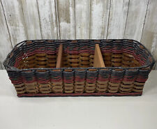 Mixon Family Vintage Hand Crafted Woven Rectangle Basket Made In USA Signed 2001 picture