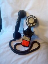VINTAGE WESTERN ELECTRIC G1 43A SPACE SAVER BLACK ROTARY WALL PHONE F1W HANDSET picture