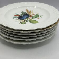 Antique Meissen Dessert Plates Different Fruits Painting Shell Border No Gold Tr picture