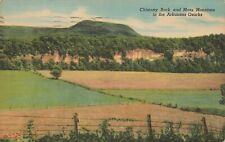 Chimney Rock and Moss Mountain Arkansas Ozarks Linen Posted 1956 Postcard picture