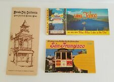 Vintage Post Card Lake Tahoe Album San Francisco Folder And Nevada Walking Map picture