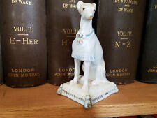 Antique Staffordshire Whippet or Greyhound figurine, has a jacket on. picture