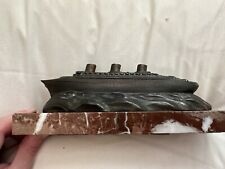 Mounted Bronze Type Model of the SS Normandie at Sea picture