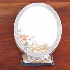 AMERICAN STERLING SILVER (5 X 3)  OVAL PHOTO / PICTURE FRAME FLORAL & FOLIATE picture
