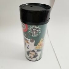 Vtg Starbucks Tumbler Mug Hot Cold 16 oz ThermoServ Lid 1999 Cards Playing Card picture
