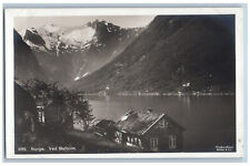 Norway Postcard At Balholm Mountain Glacier River View c1920's RPPC Photo picture