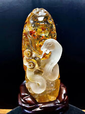 4.4LB A+ Natural Fire Quartz snake Crystal Mineral specimen heal Decor +stand picture
