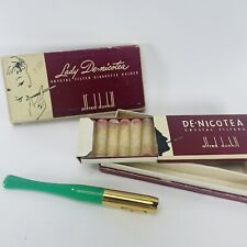Alfred Dunhill Lady Denicotea Green Crystal Filter Cigarette Holder Kit VTG picture
