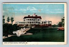 Portland ME, Cape Cottage Casino, Maine c1921 Vintage Postcard picture