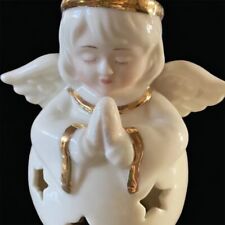 Lenox Pierced Angel Ornament Christmas Gold Porcelain Color Changing Lights Up picture