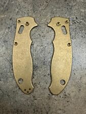 Flytanium Brass Scales for Spyderco Manix 2 - FLY582 Antique Stonewash Finish picture