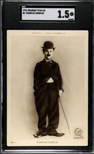 Rare SGC 1915 Charlie Chaplin Early Essanay Postcard PC Rookie RC Only 3 Graded picture