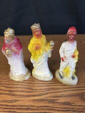 Vintage 1940's Chalkware Plaster Nativity Three Kings Wisemen Magi Christmas picture