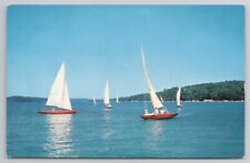 Postcard Sailboats On Walloon Lake Michigan Mi picture