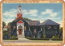 Metal Sign - Massachusetts Postcard - Our Lady of Lourdes Church, Wellfleet, Ca picture
