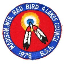 1976 Camp Red Bird Patch Four Lakes Council Boy Scouts BSA Madison WI picture