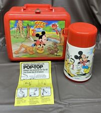 Vintage Disney Mickey Mouse City Zoo Plastic Lunch Box W/ Thermos & Instructions picture