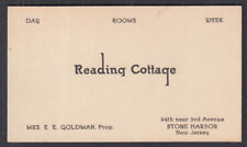 Reading Cottage Rooms Mrs E E Goldman business card Stone Harbor NJ c 1930s picture