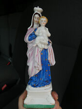 Antique french porcelain madonna child religious figurine statue picture