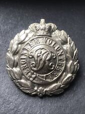 Royal Engineers Volunteers Victorian British Army Cap Badge White Metal picture
