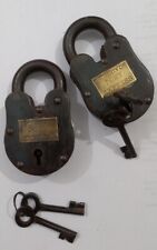 Antique Padlock with Two Key And Logo property Of Pony Expres LOTS OF 2 picture