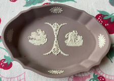 Wedgwood Lavender Pin Trinket Tray Jasperware White Bas Relief Neo Classical picture