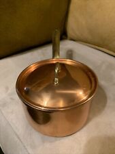 Tagus Copper Pot w/ Lid and Handle- Made in Portugal.  5.25 Inch Wide X 3 “ Tall picture