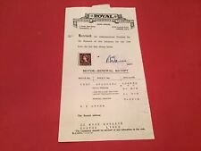Royal Insurance Co Ltd 1955 Motor Renewal receipt R35795 picture