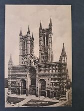 Postcard Lincoln Cathedral West Front Tuck's Town & City picture