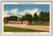 Chatsworth GA-Georgia The Pines Motel & Restaurant, Advertising Vintage Postcard picture