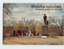 Postcard Minuteman Bicentennial The North Bridge At Concord Massachusetts USA picture