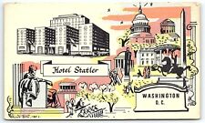LATE 1940s HOTEL STATLER WASHINGTON D.C. ARTIST DRAWING POSTCARD P2054 picture
