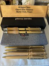VTG Quill, Pierre Cardin & 2 Wood Nice/Beautiful Pen Sets Lot Of 6 All Working picture