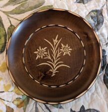 Vintage Walter Stahli Hand Carved Wood Collector Plate Made In Switzerland 7.75