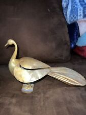 rare vintage brass peacock with storage space picture