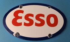 Vintage Esso Gasoline Sign - Porcelain Gas Service Station Pump Motor Oil Sign picture