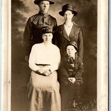 c1920 Waterloo IA US Military Man Family RPPC USNA & Army Infantry F Company A75 picture