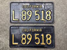 ( 2 ) - MATCHING PAIR - 1963 - CALIFORNIA - COMMERCIAL - LICENSE PLATES picture
