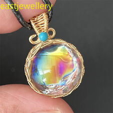 16mm+ Natural clear Quartz sphere Rainbow Crystal carved Ball reiki healing 1pc picture