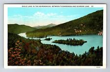 Adirondack Mountains NY-New York, Aerial Eagle Lake, Antique, Vintage Postcard picture