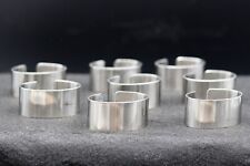 Vintage Cultura Mid-Century Modern Stainless Steel Napkin Rings Sweden Set of 8 picture