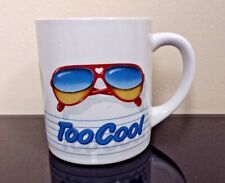 Summer Too Cool Sunglasses Mug Beach Retro Colorful Vintage Coffee Cup 1985 picture