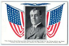 1917 Woodrow Wilson 28th President Patriotic Stockholm South Dakota SD Postcard picture
