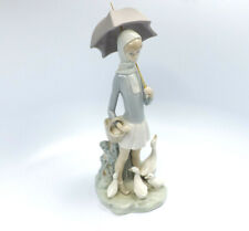 Lladro Figurine #4510 Girl with Umbrella & Geese, with box, 10 1/2